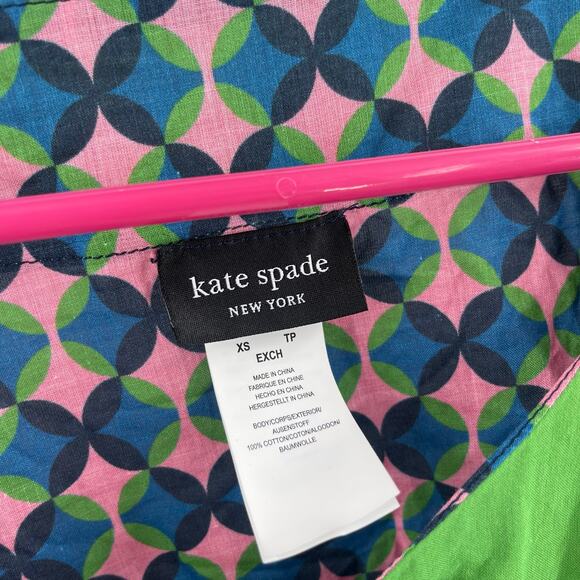 KATE SPADE Tunic Coverup Size Extra Small Pink Cloud Beach Swim Travel Vaca NWT - Picture 3 of 12